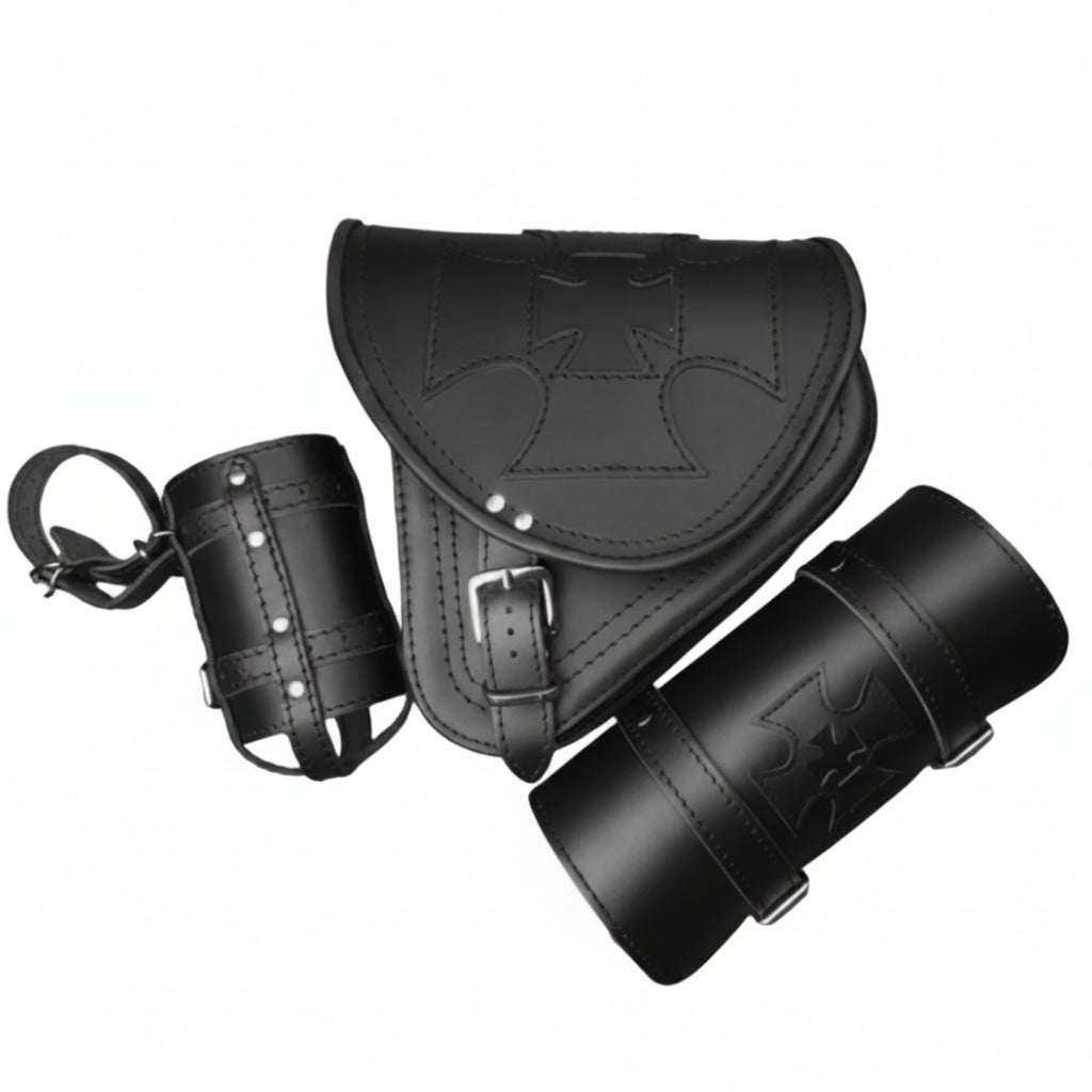 ORLETANOS Schwingentasche Diablo Skull Blackline Kompatibel Mit Harley Davidson Softail