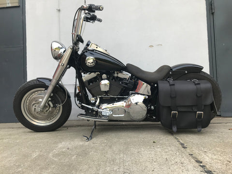 The Big Schwarz Side Bag + Holder XL fits Softail from 1992 to 2017