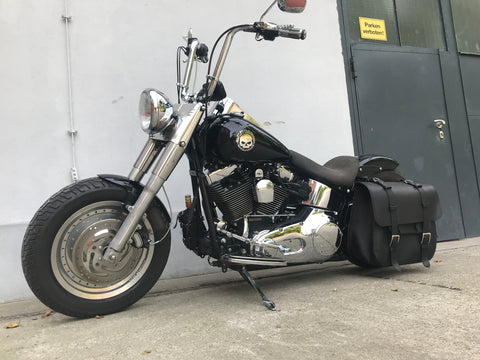 The Big Schwarz Side Bag + Holder XL fits Softail from 1992 to 2017