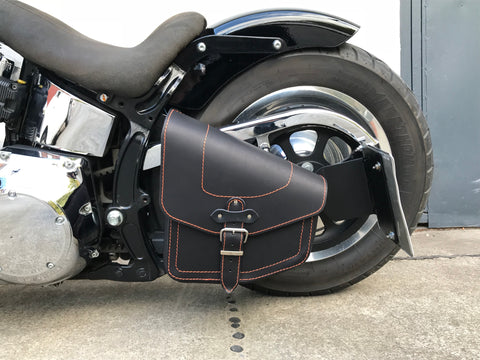 Odin Orange swing bag suitable for Harley-Davidson Softail