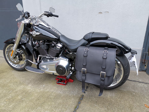 The Big Black Side Bag + Holder XL fits Softail from 2018 to Today
