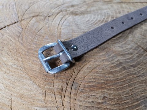 Leather strap mounting strap with buckle 36cm in brown