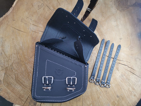 Bullet Silver Edition swing bag fits Harley-Davidson Softail