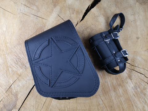Road star Black + holder suitable for Street Bob swing bags