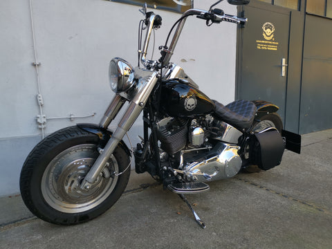 Vulcan black swing bag fits Harley-Davidson Softail