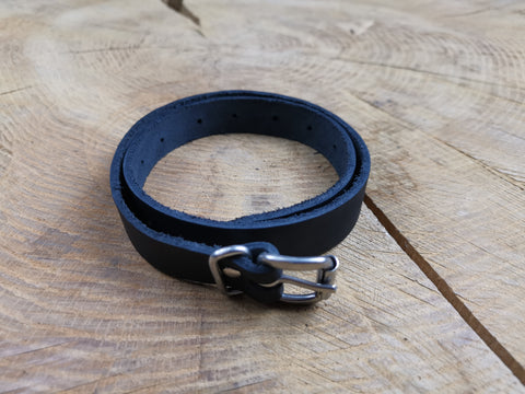 Leather strap mounting strap with buckle 70cm in black