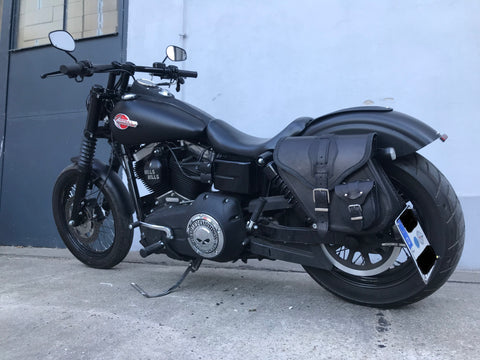 Dynamite Black Left Side Bag Fits Harley-Davidson Street Bob to 2017