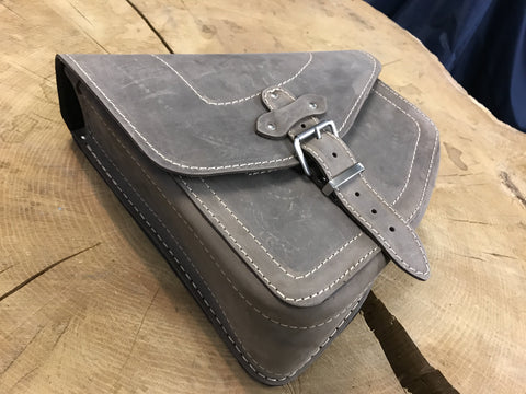Odin brown swing bag suitable for Harley-Davidson Softail