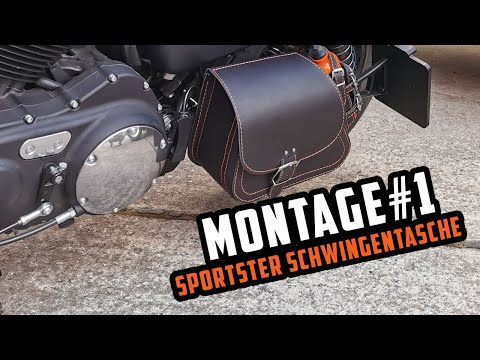 Sporty Clean Black + holder suitable for Sportster swing bags