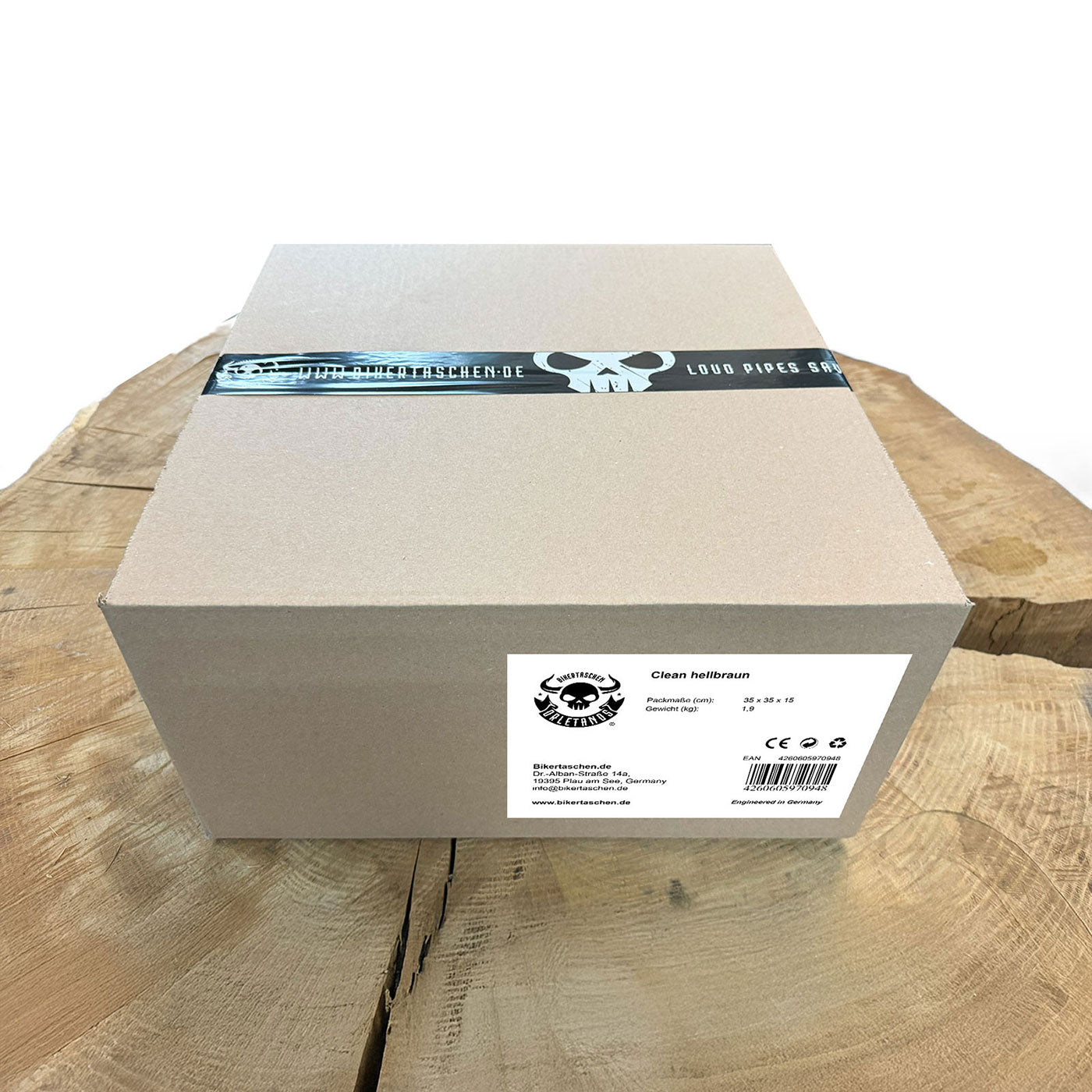 Clean Hellbraun Seitentasche mit Flaschenhalter passend für Harley-Davidson Sportster