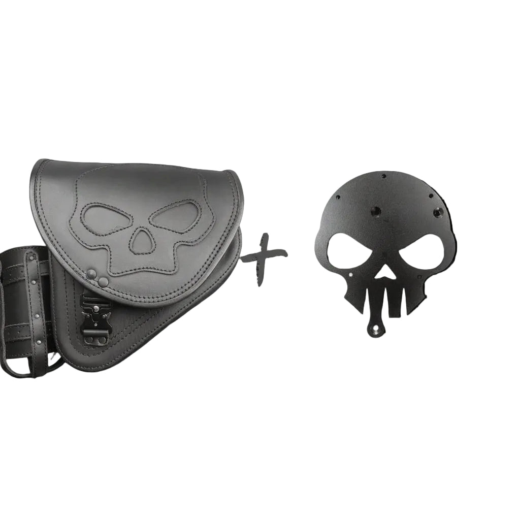 Diablo Skull Blackline Schwingentasche Set + Schwingenhalter Softail bis 2017