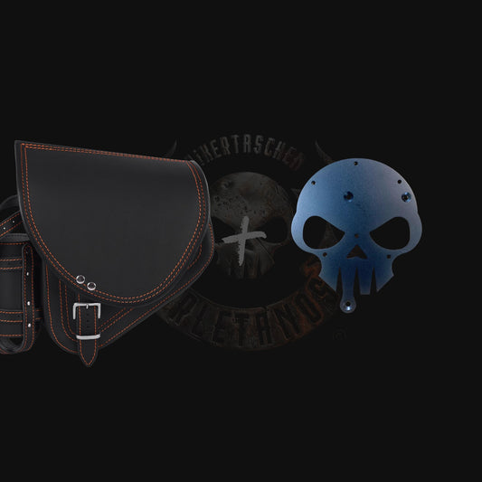 Diablo orange Schwingentasche + Schwingenhalter Softail bis 2017
