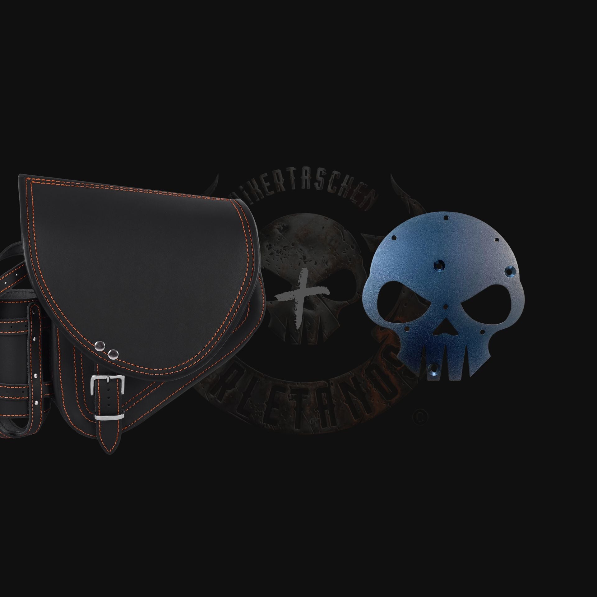 Diablo orange Schwingentasche + Schwingenhalter Softail ab 2018