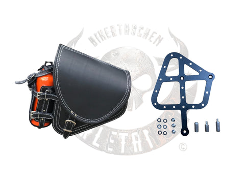 Diablo weiß Schwingentasche Set + Schwingenhalter Softail bis 2017