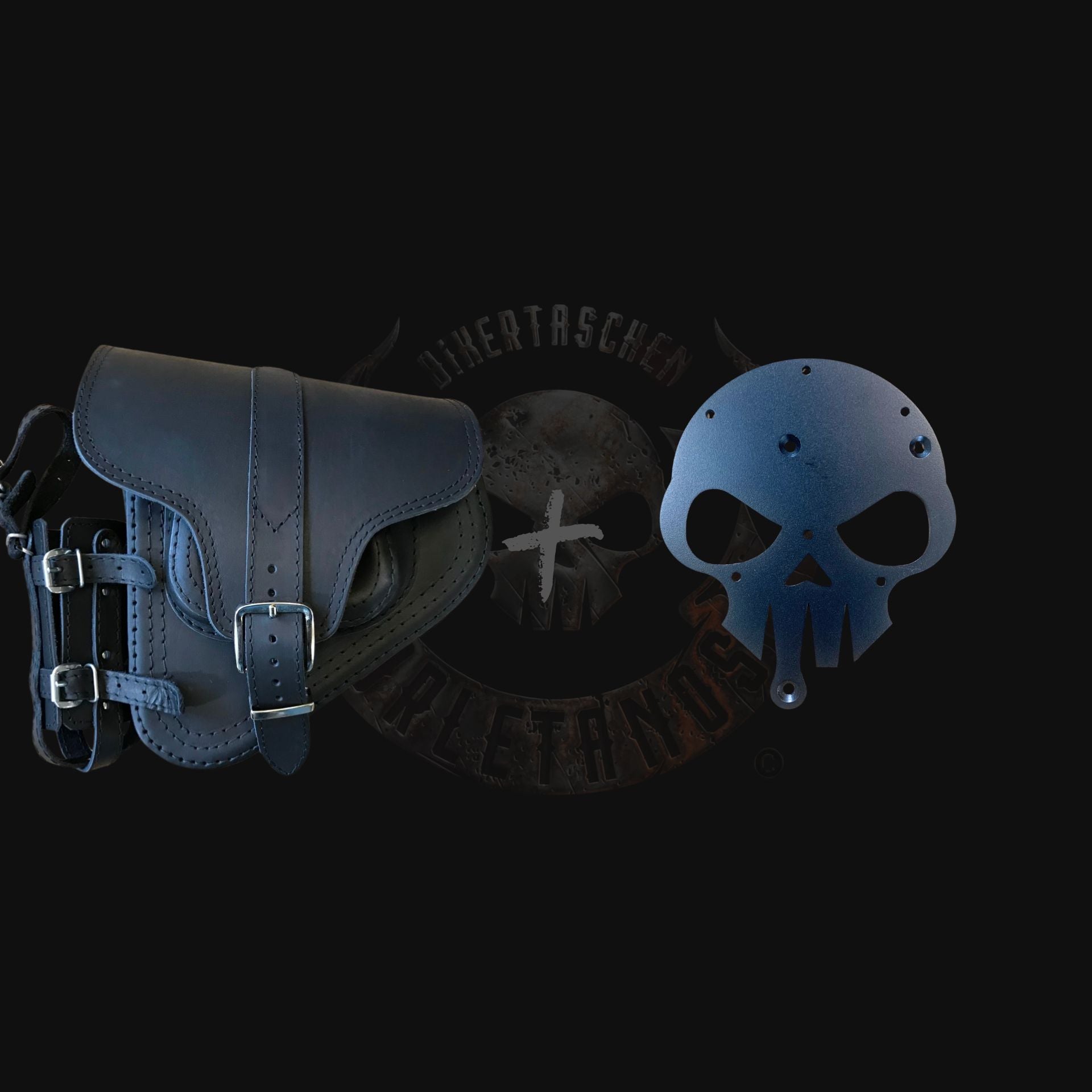 Hades schwarz Schwingentasche + Schwingenhalter Softail bis 2017