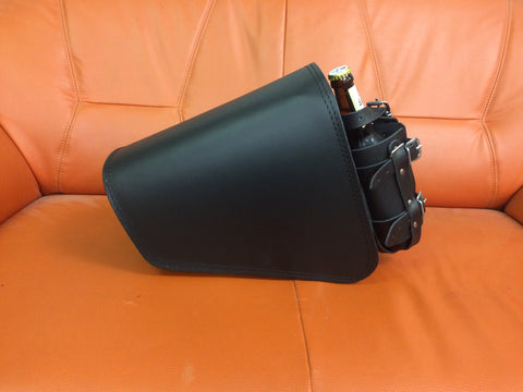 Clean schwarz Seitentasche mit Flaschenhalter passend für Harley-Davidson Sportster