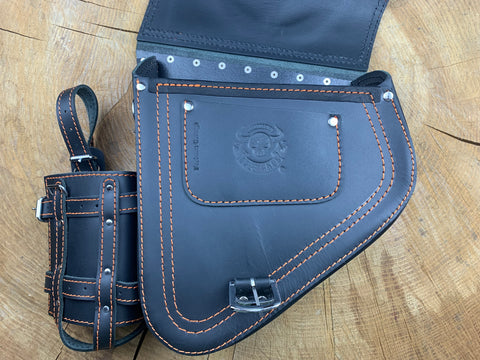 Fortuna orange Schwingentasche + Schwingenhalter Softail bis 2017