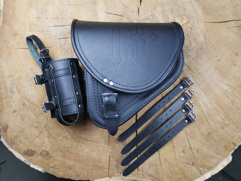Diablo 13 schwarz Schwingentasche Set + Schwingenhalter Softail bis 2017