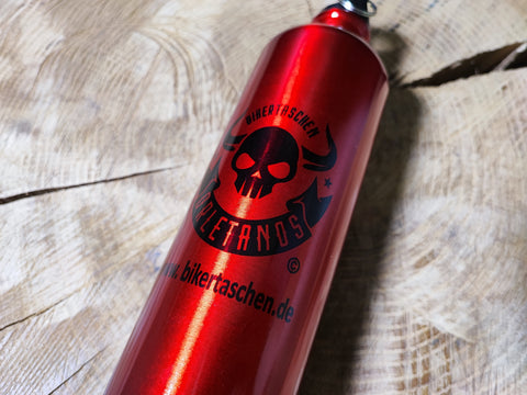 ORLETANOS Benzinflasche / Trinkflasche 800ml rot glänzend