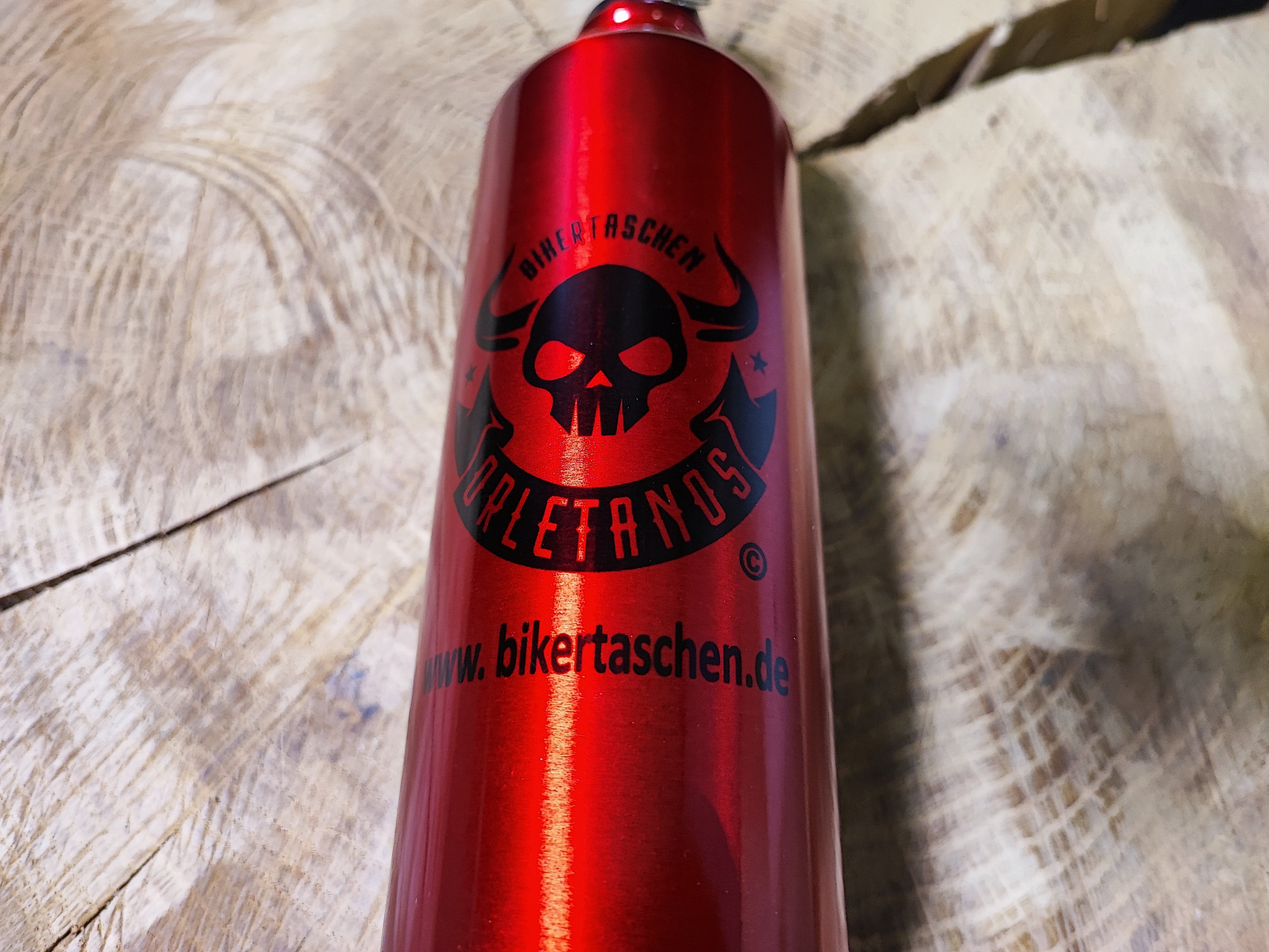 ORLETANOS Benzinflasche / Trinkflasche 800ml rot glänzend
