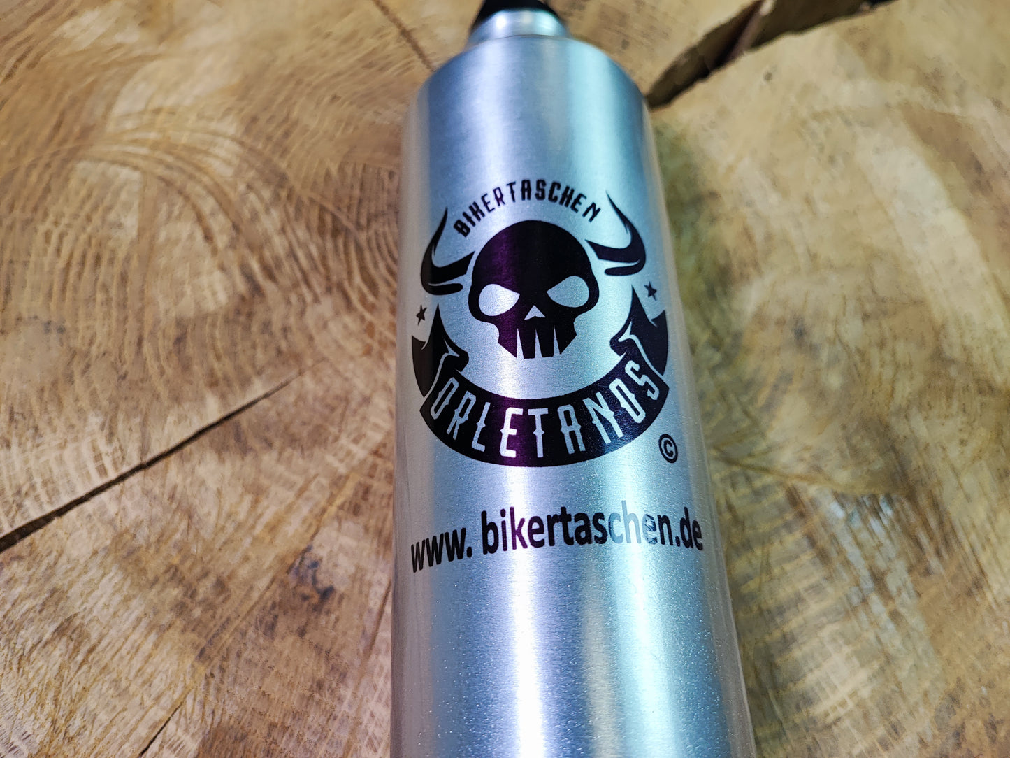 Benzinflasche / Trinkflasche 800ml Metallic silber