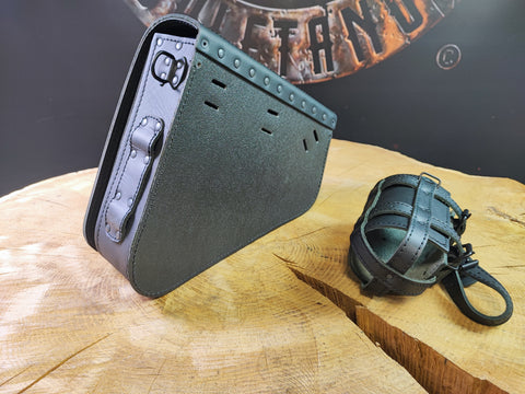 Diva Blackline Seitentasche mit Flaschenhalter passend für Harley-Davidson Sportster