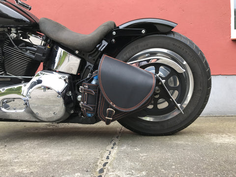 Diablo orange Schwingentasche + Schwingenhalter Softail bis 2017