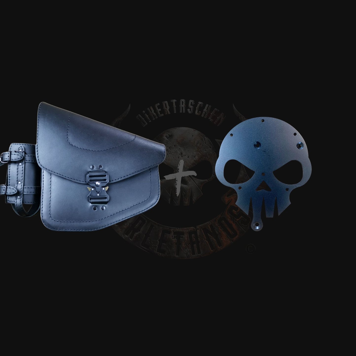 Odin Blackline Schwingentasche + Schwingenhalter Softail bis 2017