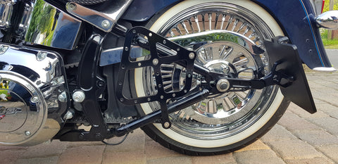 Fortuna weiß Schwingentasche + Schwingenhalter Softail bis 2017