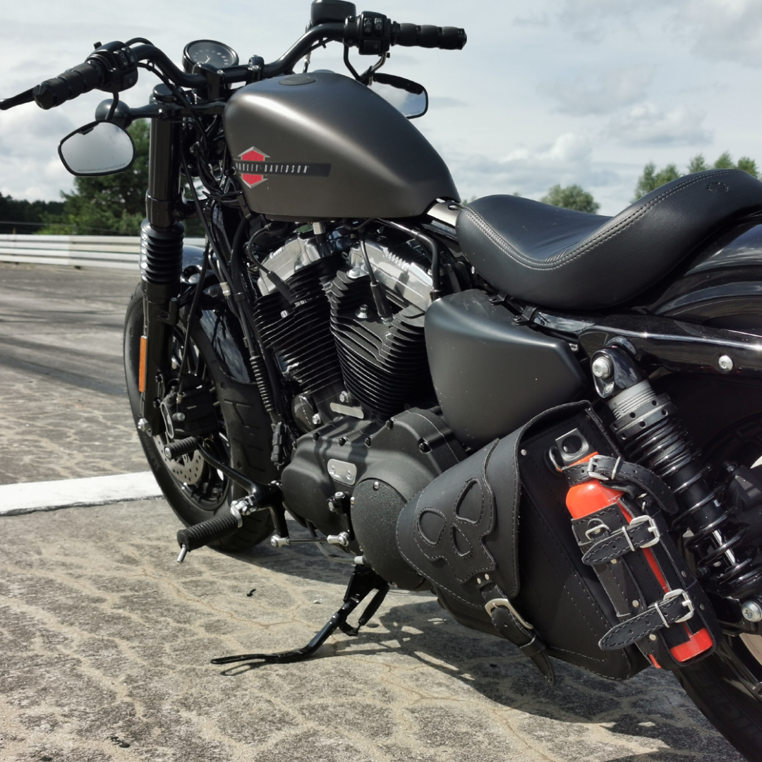 Sporty Skull Schwarz Schwingentasche passend für Harley-Davidson Sportster