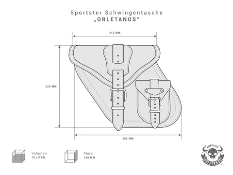 Dynamite Braun Seitentasche passend für Harley-Davidson Street Bob bis 2017