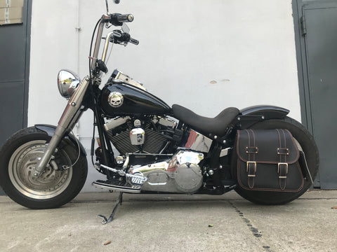Zeus Orange Seitentasche + Halter XL passend für Softail von 1992 bis 2017