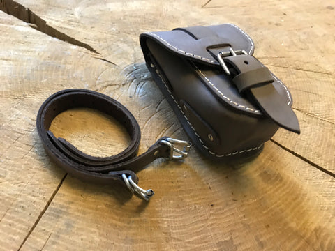 Brillenetui / Gürteltasche / Zusatztasche in braun für Schwingentaschen oder Rahmen