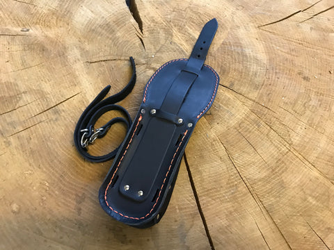 Brillenetui / Gürteltasche / Zusatztasche in schwarz - orange für Schwingentaschen oder Rahmen