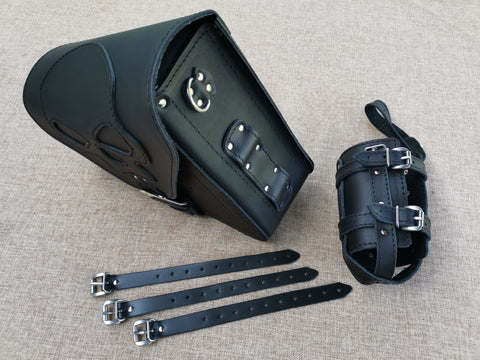 Skull Black Seitentasche mit Flaschenhalter passend für Harley-Davidson Sportster