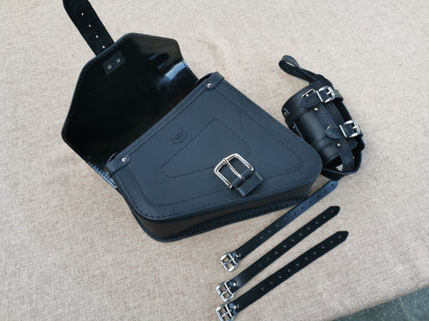 Skull Black Seitentasche mit Flaschenhalter passend für Harley-Davidson Sportster
