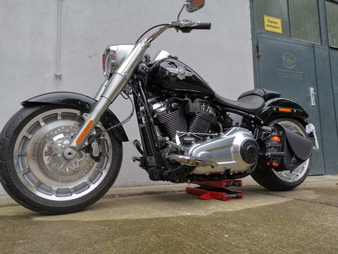 Diablo Schwarz Schwingentaschen mit Flaschenhalter passend für Harley-Davidson Softail