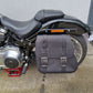 Zeus Schwarz Seitentasche + Halter XL passend für Softail ab 2018 bis Heute