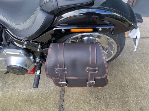 Zeus Orange Seitenkoffer + Halter XL passend für Softail ab 2018 bis Heute