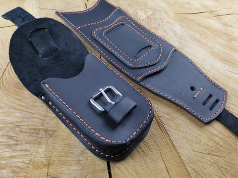 Tankpad schwarz / orange passend für Harley-Davidson Dyna Street Bob Lowrider bis 2017