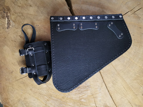 Clean Kroko Schwarz Seitentasche mit Flaschenhalter passend für Harley-Davidson Sportster