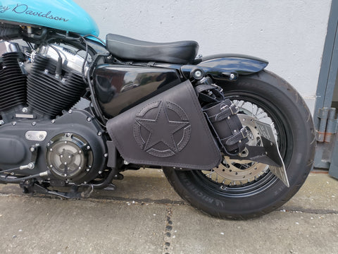 Diva Schwarz Seitentasche passend für Harley-Davidson Sportster