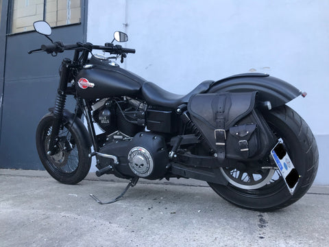 Dynamite Schwarz Links Seitentasche passend für Harley-Davidson Street Bob bis 2017