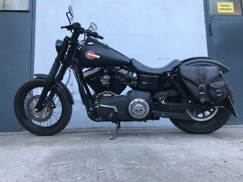 Dynamite Schwarz Links Seitentasche passend für Harley-Davidson Street Bob bis 2017