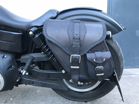 Dynamite Schwarz Satteltaschen Set passend für Harley Davidson Street Bob bis 2017