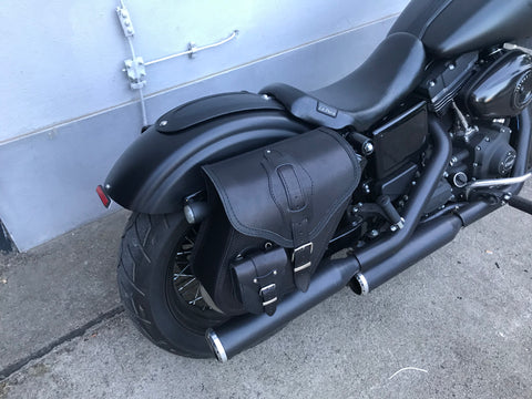 Dynamite Schwarz Satteltaschen Set passend für Harley Davidson Street Bob bis 2017