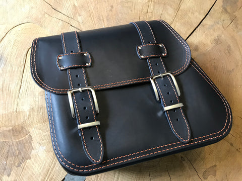 Zeus Orange Seitentasche + Halter XL passend für Softail von 1992 bis 2017