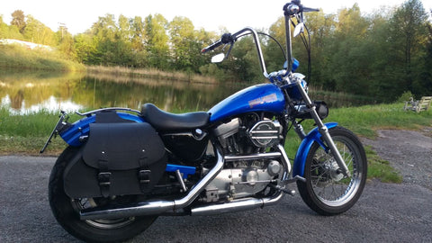 Ares Schwarz Satteltaschen Set passend für Harley-Davidson Street Bob & Sportster