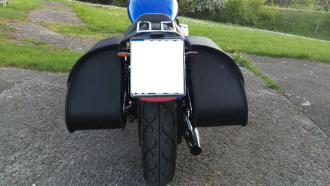 Ares Schwarz Satteltaschen Set passend für Harley-Davidson Street Bob & Sportster