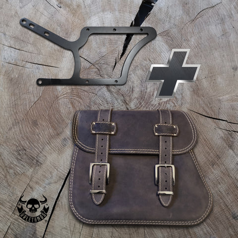 Zeus Braun Seitenkoffer + Halter XL passend für Softail von 1992 bis 2017